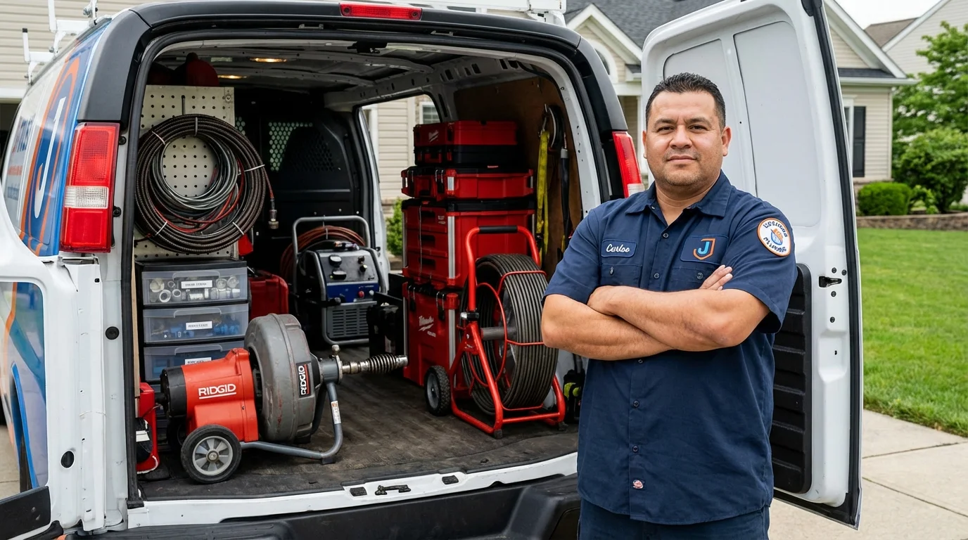 Professional drain cleaning equipment and Johns Plumbing LLC plumber in Camilla