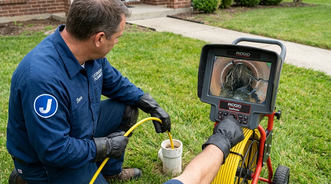 Sewer camera inspection being performed by Johns Plumbing LLC in Camilla